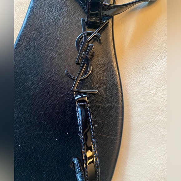 (EUC) SAINT LAURENT PARIS T-STRAP THONG SANDALS IN NERO E40 US 10 (EXCELLENT) - Picture 2 of 10